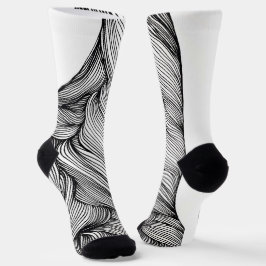 Socks with abstract lines ソックス