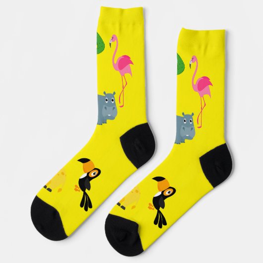 Socks with cartoon African animals ソックス (左)