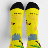 Socks with cartoon African animals ソックス (上部)