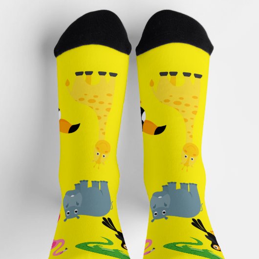 Socks with cartoon African animals ソックス (上部)