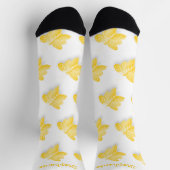 Socks Yellow Butterfly Design ソックス (上部)