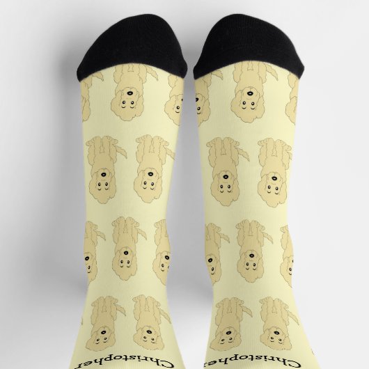 Socks Yellow Goldendoodle Design ソックス (上部)