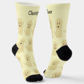Socks Yellow Goldendoodle Design ソックス (傾斜あり)