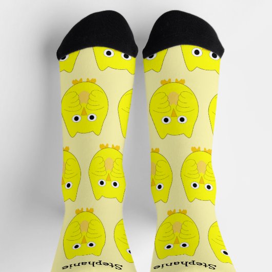 Socks Yellow Owl Design ソックス (上部)
