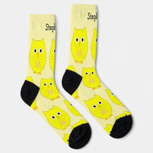Socks Yellow Owl Design ソックス (右)