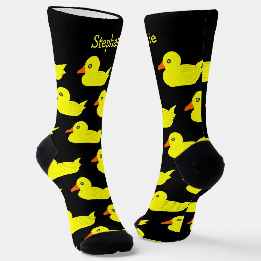 Socks Yellow Rubber Duck Design ソックス (傾斜あり)