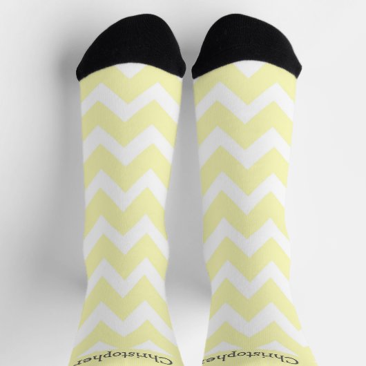 Socks Yellow Zig Zag Design ソックス (上部)