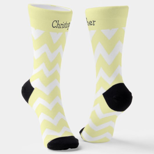 Socks Yellow Zig Zag Design ソックス (傾斜あり)
