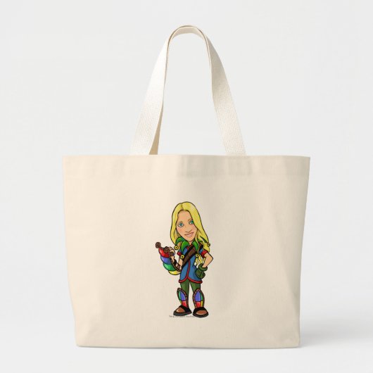 Socktastic Rooの島のスタッフプレーヤー ラージトートバッグ (正面)