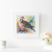 Socorro Dove 300824AREF143 - Watercolor スクエア壁時計 (ホーム)