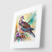 Socorro Dove 300824AREF143 - Watercolor スクエア壁時計 (傾斜)