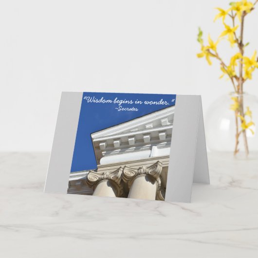 Socratesの引用文の法律の学位のお祝いカード カード (黄色い花)