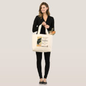 Socratesの有名な引用文-知恵は驚異で始まります ラージトートバッグ (正面(モデル))