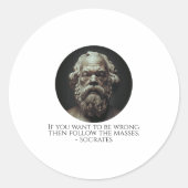 Socrates Quote On How To Be Wrong - Ancient Greek  ラウンドシール (正面)