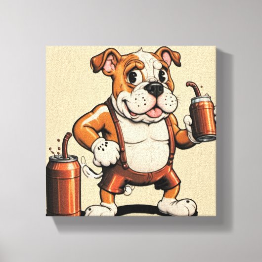 Soda Canvas Print付きイギリスのブルドッグ キャンバスプリント (正面)