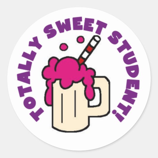 Soda Sweet Student Stickers ラウンドシール (正面)