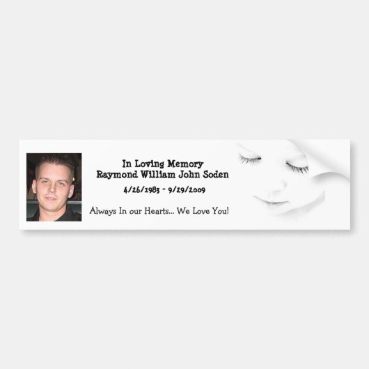 Soden.ipgの愛情のある記憶Raymond Wの目を、…放射して下さい バンパーステッカー (正面)