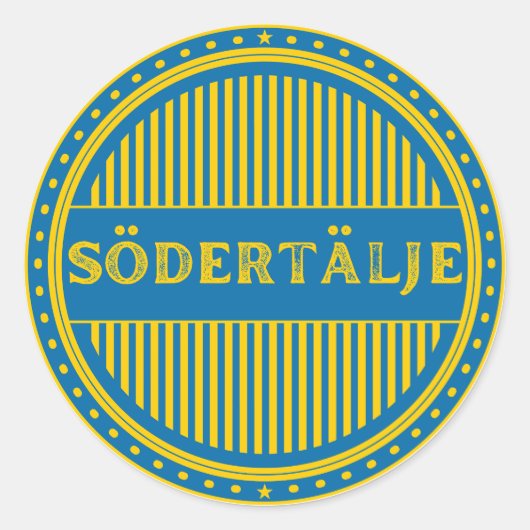 Södertälje City Pride Emblem – Swedish Identity ラウンドシール (正面)