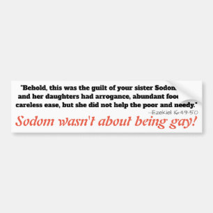Sodomの実質の罪 -- それは同性愛ではなかったです! バンパーステッカー