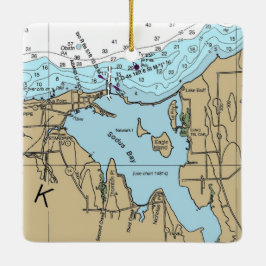 Sodus Bay New Yorkチャート セラミックオーナメント