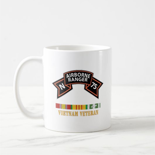 SOF - N Company Scroll - Vietnam退役軍人w VN SVC コーヒーマグカップ (左)