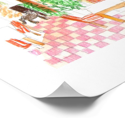 Sofas Taverna, Crete, Greeceポスター ポスター (角)