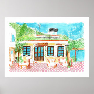 Sofas Taverna, Crete, Greeceポスター ポスター