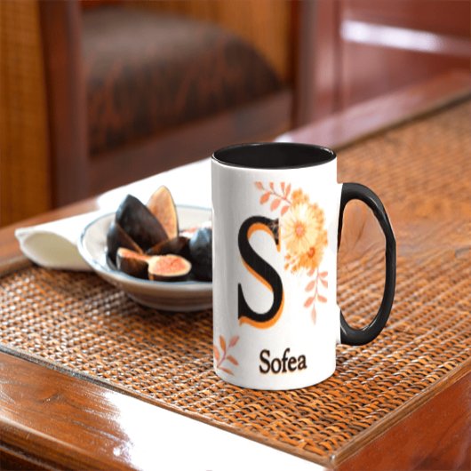 Sofea name Mug – Elegant Letter S Coffee Cup マグカップ