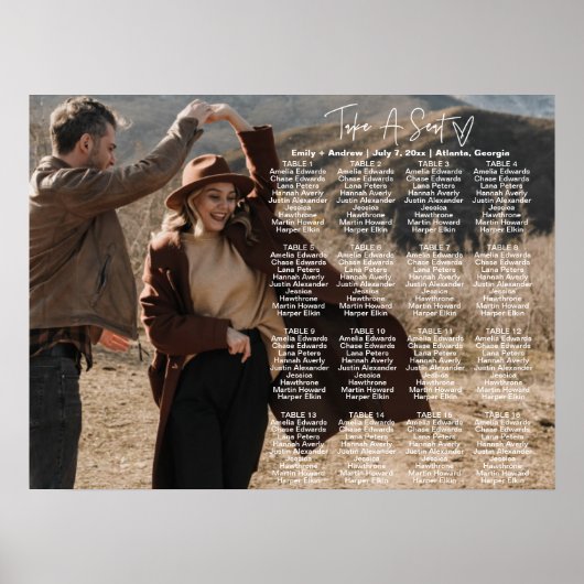 SOFIAフォトモダンシーティングチャートテンプレート ポスター (正面)