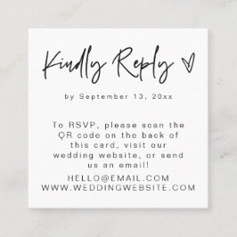 SOFIAモダンシンプルクリーンQRコードRSVPスクエアカード スクエア名刺