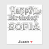 Sofia Happy Birthday silver Aufkleber Sticker シール (シート)
