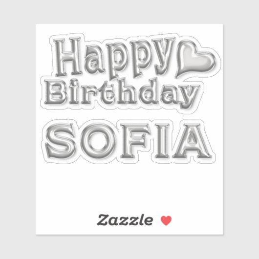 Sofia Happy Birthday silver Aufkleber Sticker シール (シート)