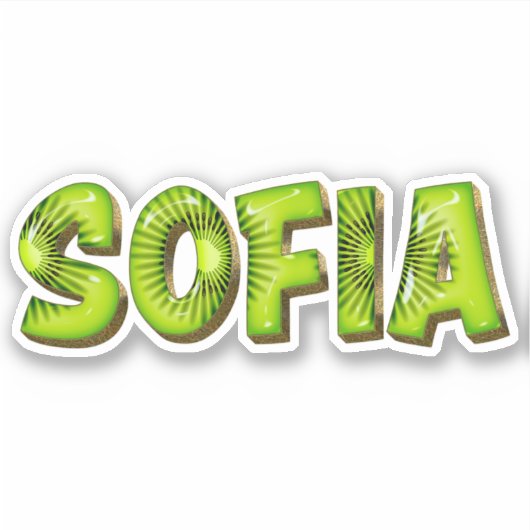 Sofia Name Kiwi Design Aufkleber Sticker シール (正面)