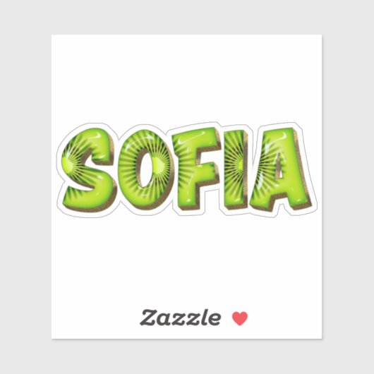 Sofia Name Kiwi Design Aufkleber Sticker シール (シート)
