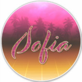 Sofia Vorname Name golden pink Aufkleber Sticker シール (正面)