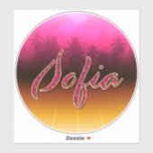 Sofia Vorname Name golden pink Aufkleber Sticker シール (シート)