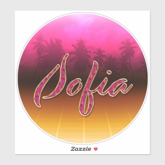 Sofia Vorname Name golden pink Aufkleber Sticker シール (シート)