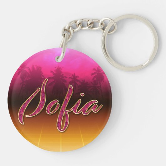 Sofia Vorname Name golden pink Schlüsselanhänger キーホルダー (裏面)