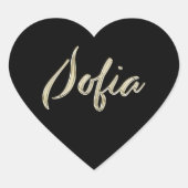 Sofia white gold Handwriting Aufkleber Herz ハートシール (正面)