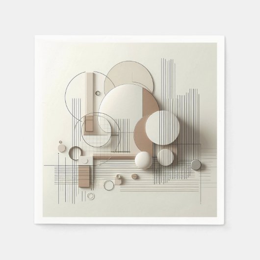 Soft 3D Linework スタンダードカクテルナプキン (正面)