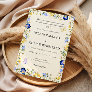 Soft And Colorful Floral Wedding Invitations 招待状