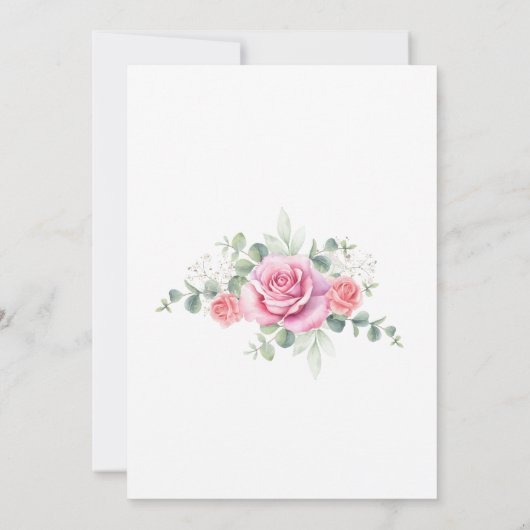 Soft and Elegant Blush Pink Roses Wedding 招待状 (裏面)