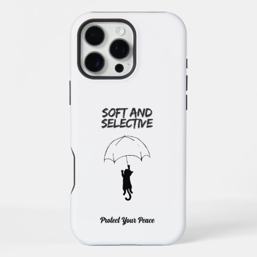 Soft and Selective – Custom Text Cat iPhone Case iPhoneケース (裏面)