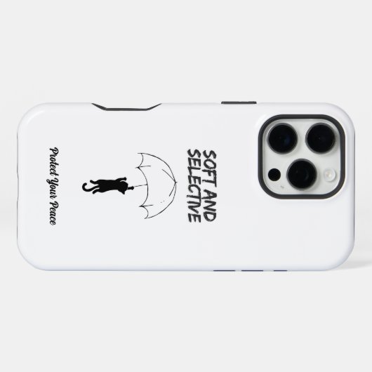 Soft and Selective – Custom Text Cat iPhone Case iPhoneケース (裏面横)