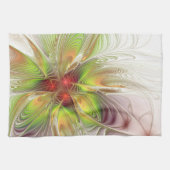 Soft and tenderness fractal fantasy flowers キッチンタオル (横)