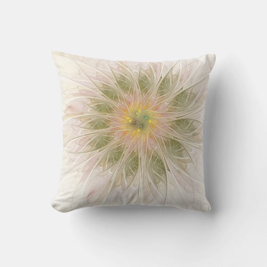 Soft and tenderness fractal fantasy flowers  クッション (正面)
