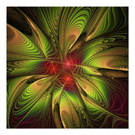 Soft and tenderness fractal fantasy flowers ポスター (正面)