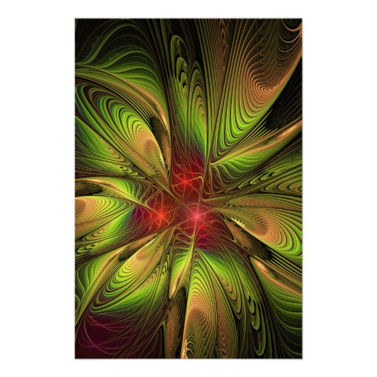 Soft and tenderness fractal fantasy flowers ポスター (正面)