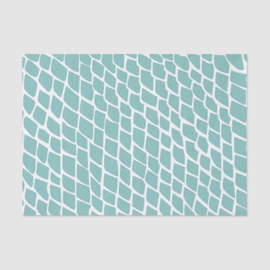 Soft Aqua White Fish Scales Mermaid Decoupage 薄葉紙 (正面)