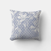 Soft Art Nouveau Flowers on Polka Dots Pillow クッション (正面)